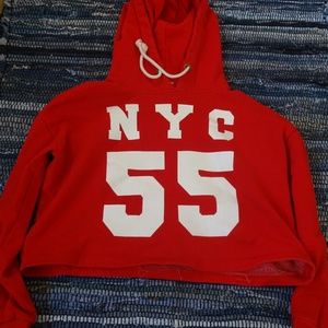 Red Crop NYC Hoodie